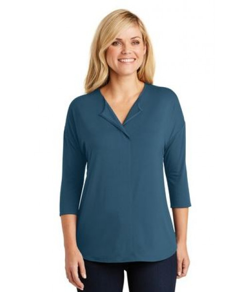 Port Authority Ladies Concept 3/4-Sleeve Soft Split Neck Top. LK5433